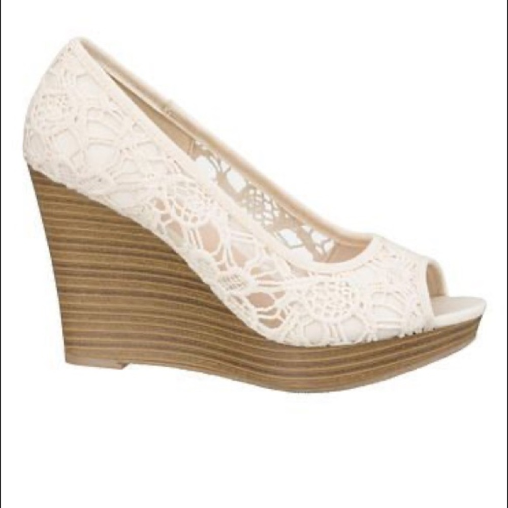 Lace Peep Toe Wedge - Maurices